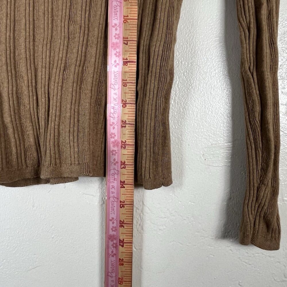 Madewell Ribbed Alpaca Blend Mock Neck Sweater Camel Brown Stretch Size S - Picture 9 of 11
